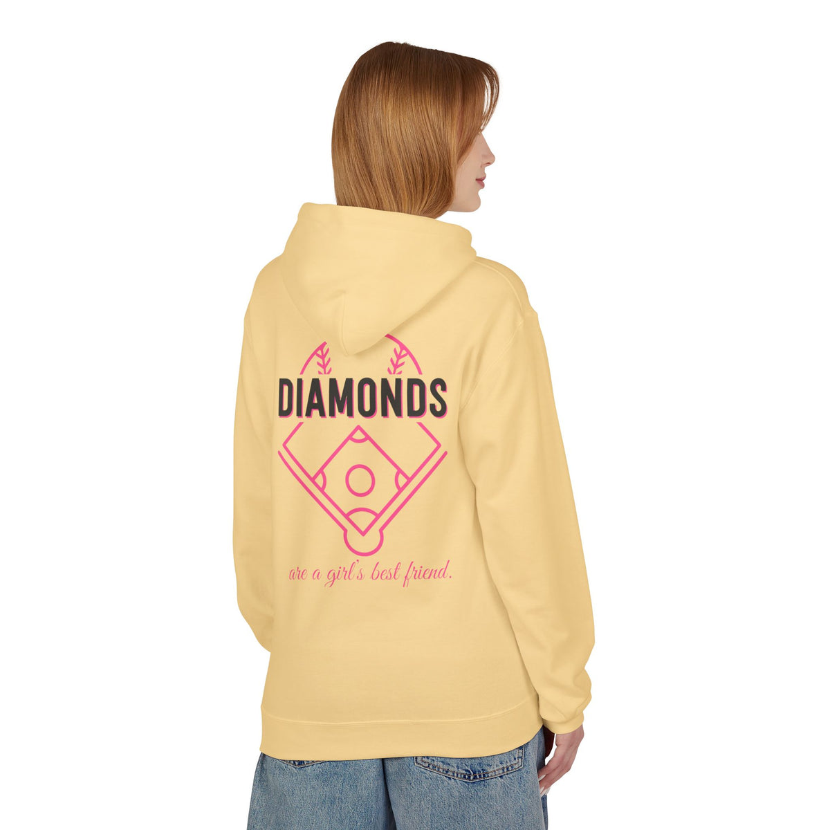 Diamonds Are a Girl’s Best Friend Hoodie — LAA Softball Girl