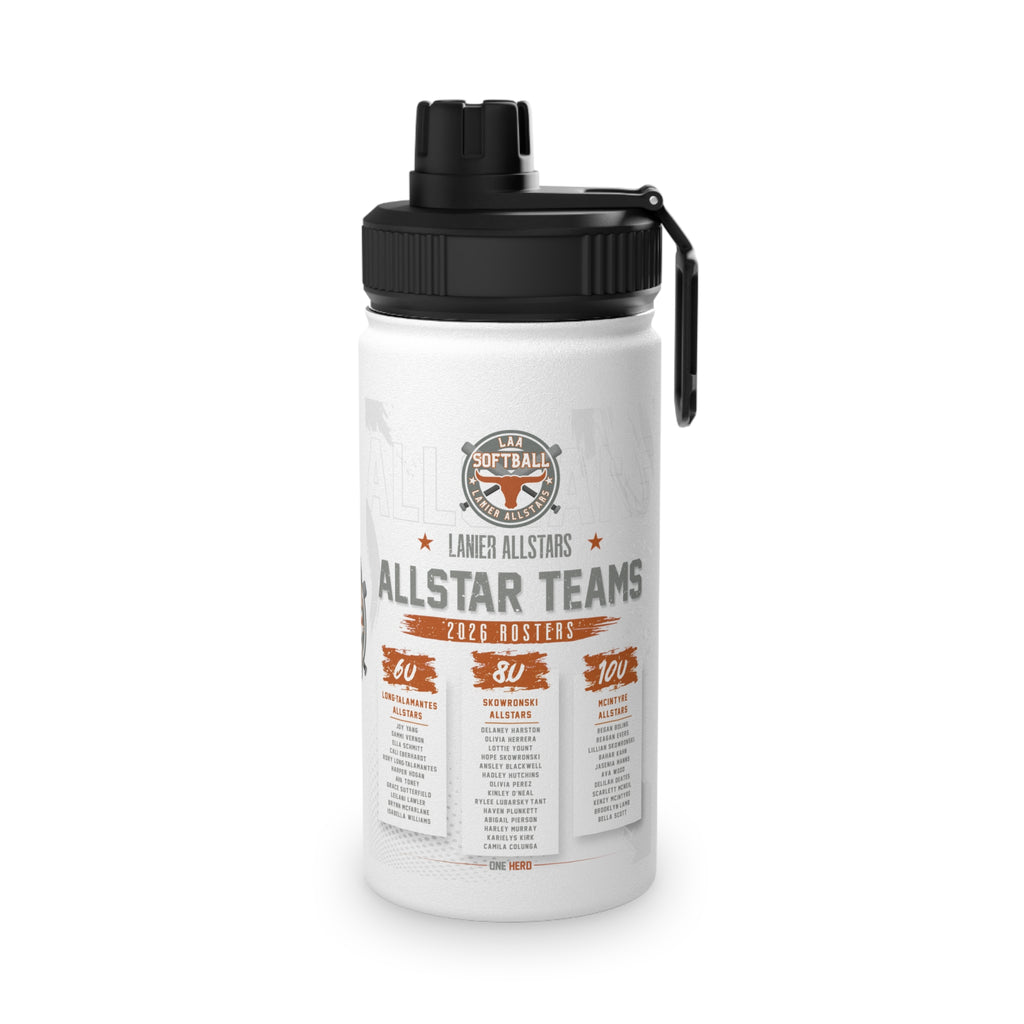 LAA Lanier All-Stars Sports Bottle - Softball Team Stainless Steel Water Bottle