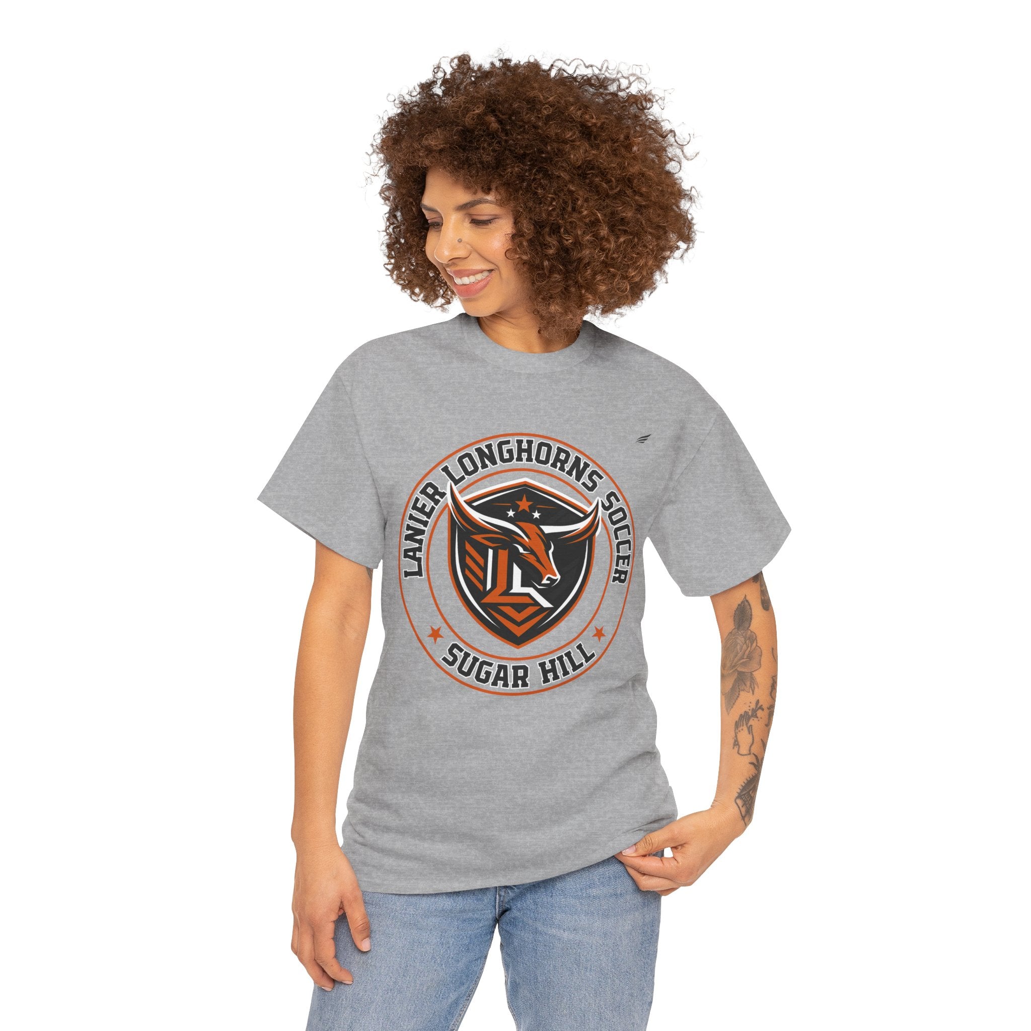 Lanier Longhorns Soccer Adult Tee | Unisex Heavy Cotton Shirt