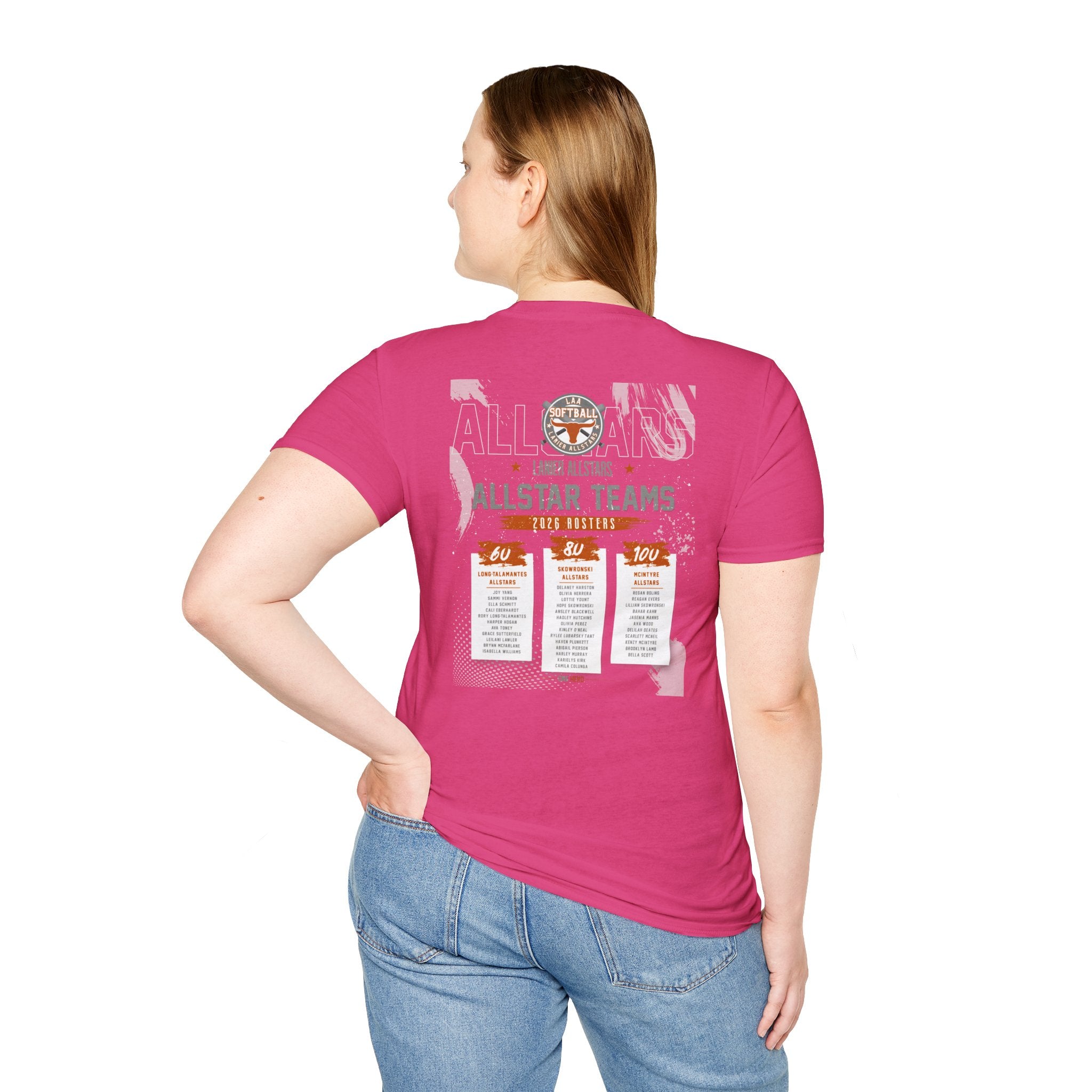 Longhorns Tee — LAA All-Star Teams Roster Tee (Softball)
