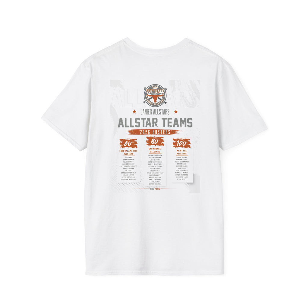 Longhorns Tee — LAA All-Star Teams Roster Tee (Softball)