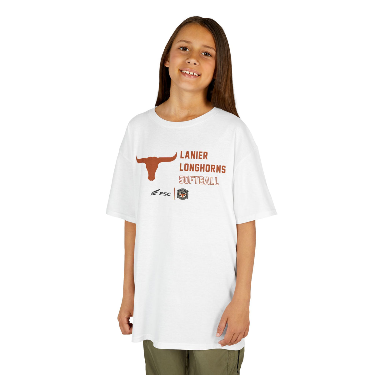 Youth LAA Longhorns Softball T-Shirt — Team Logo Summer Tee