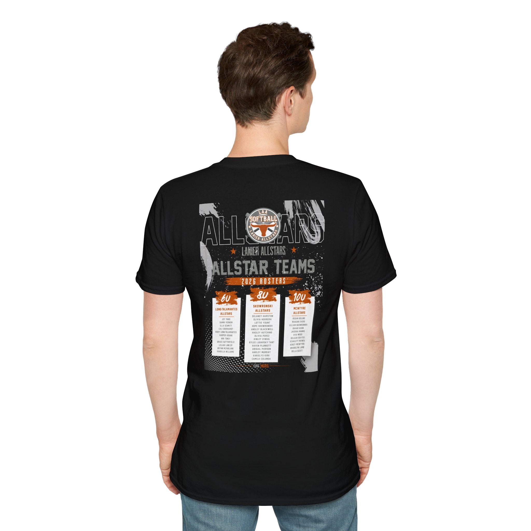 Longhorns Tee — LAA All-Star Teams Roster Tee (Softball)