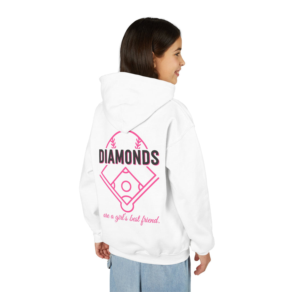 Youth Diamonds Are a Girl’s Best Friend Hoodie — LAA Softball Girl