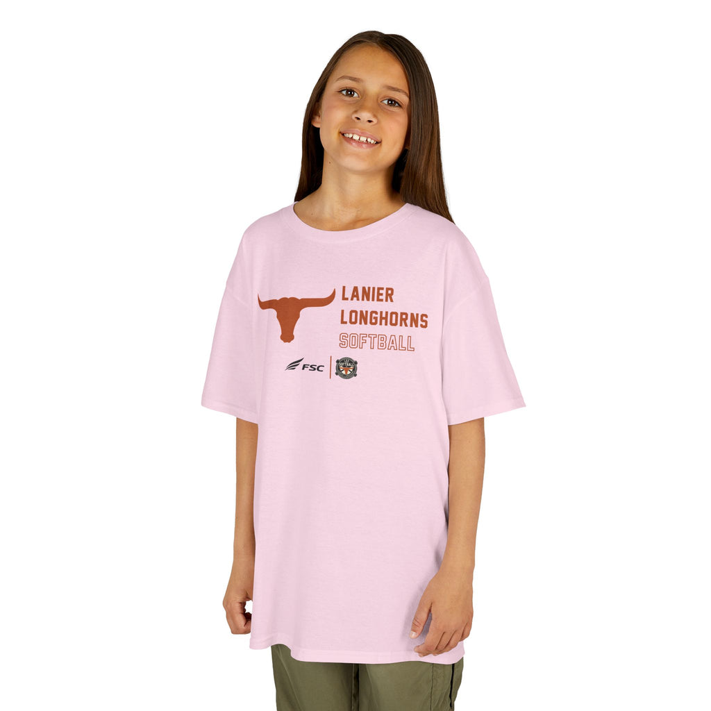 Youth LAA Longhorns Softball T-Shirt — Team Logo Summer Tee