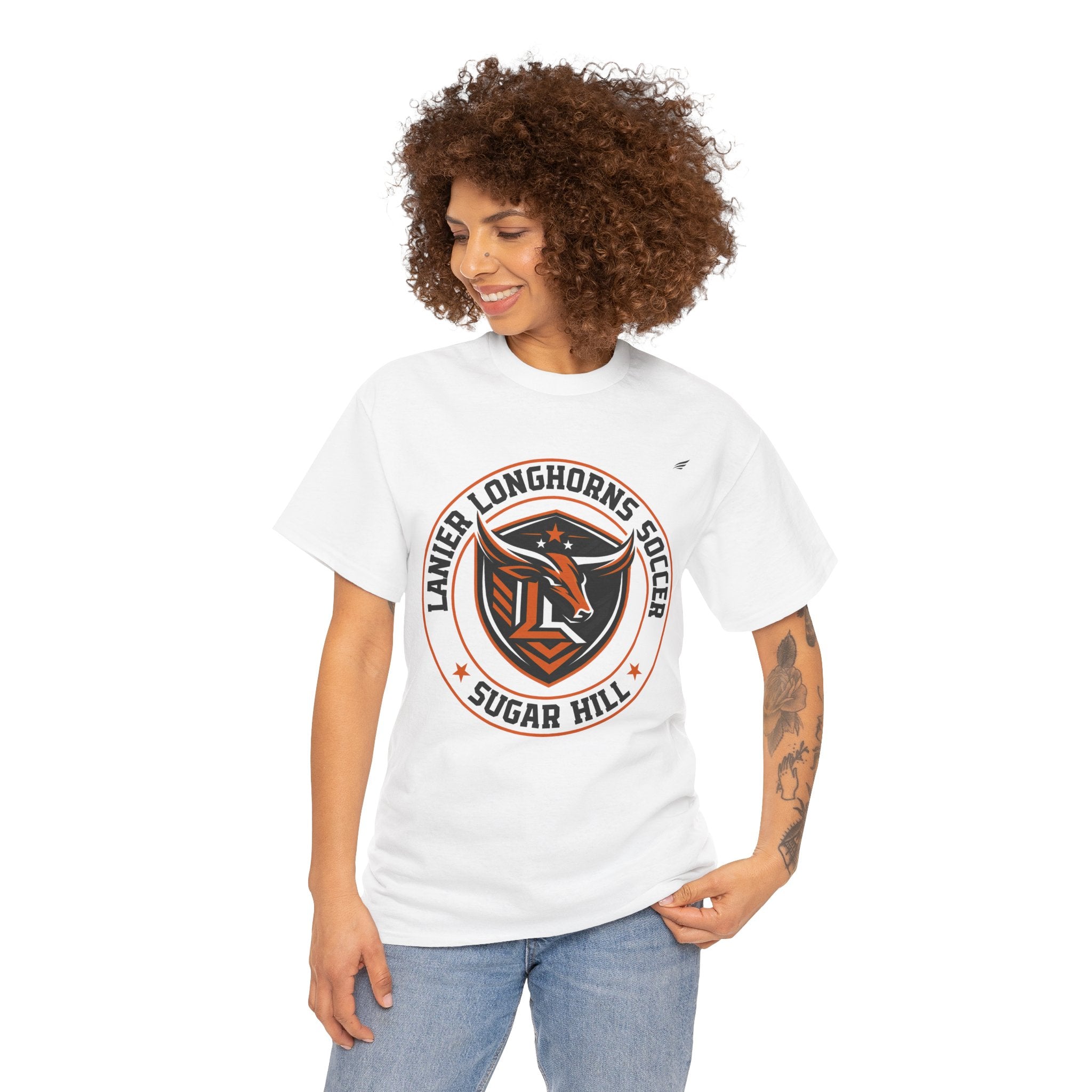 Lanier Longhorns Soccer Adult Tee | Unisex Heavy Cotton Shirt