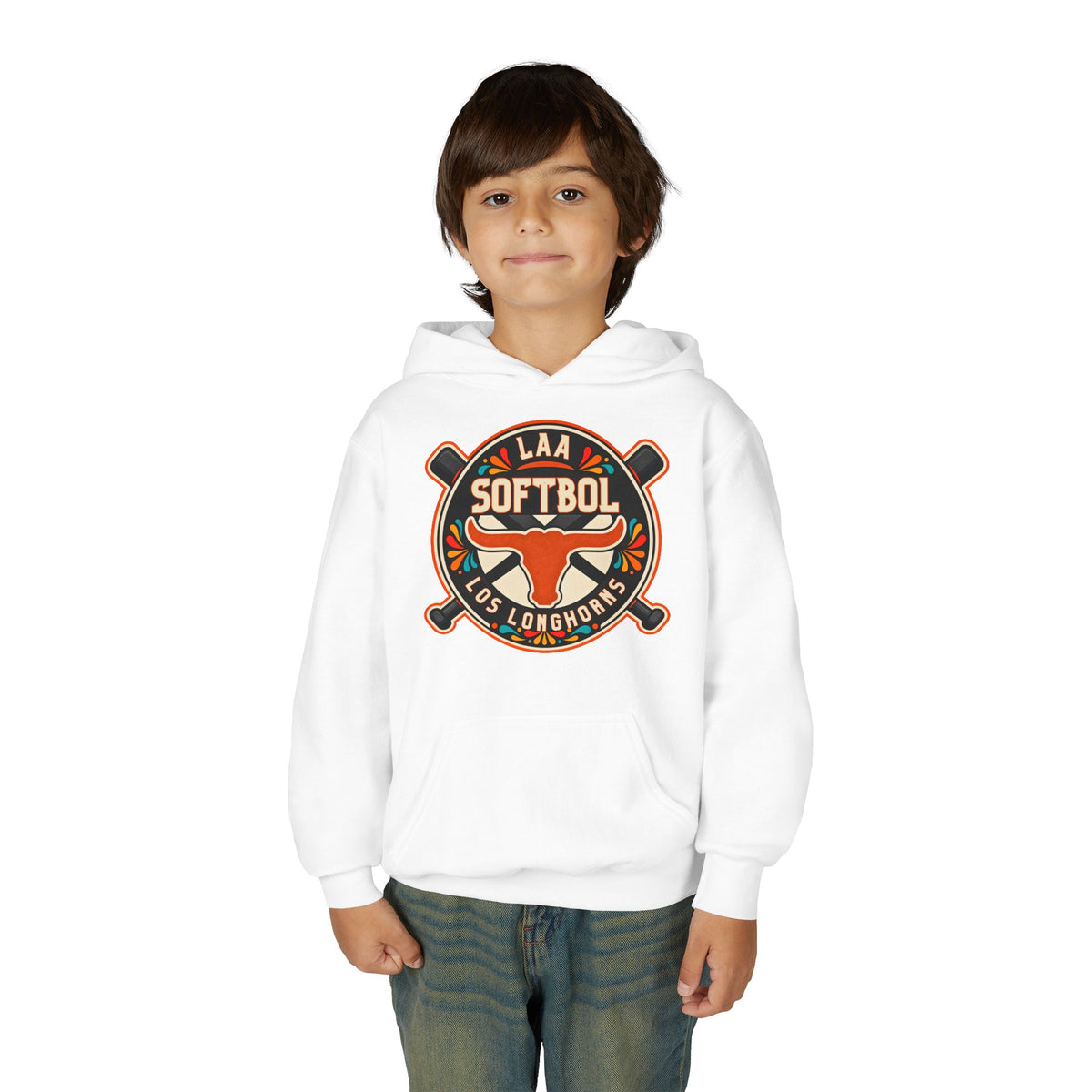 Youth Los Longhorns Hispanic Heritage Hoodie — Softball Longhorns Hoodie