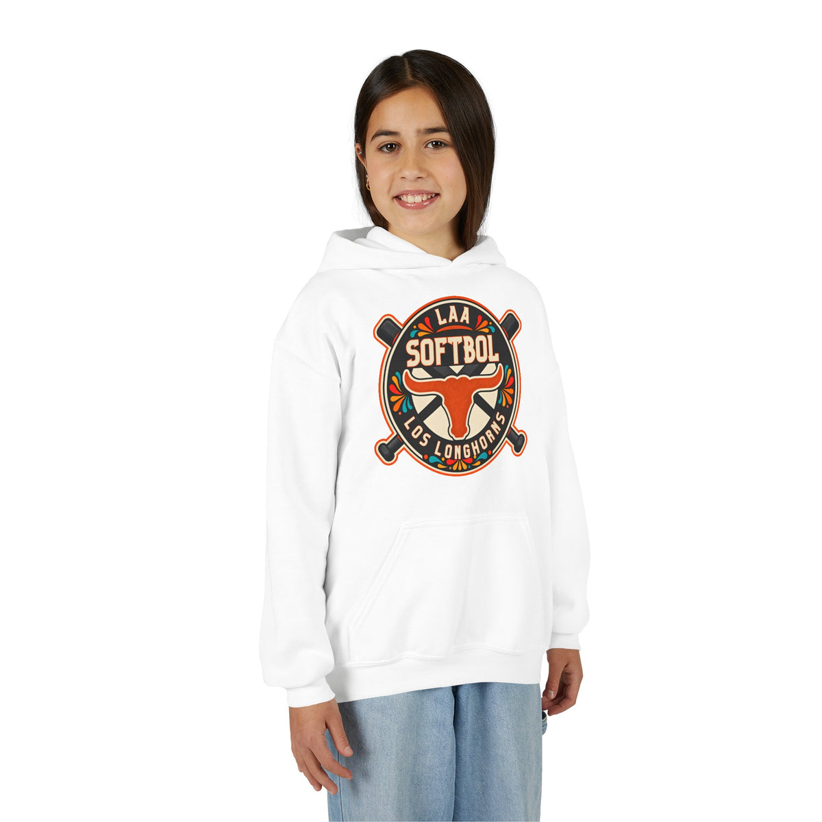 Youth Los Longhorns Hispanic Heritage Hoodie — Softball Longhorns Hoodie