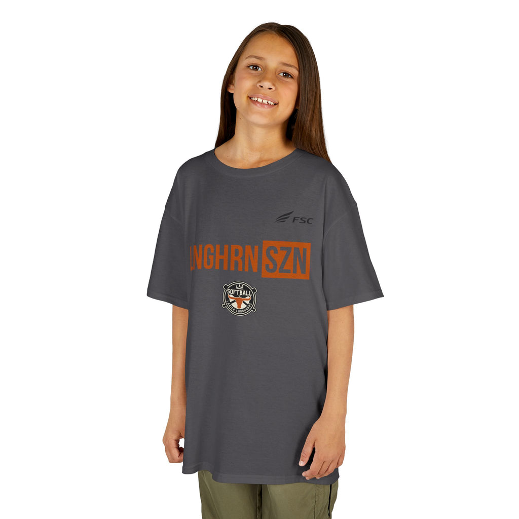 Youth LAA Softball Lanier Longhorns Heavy Cotton Tee| LNGHRNSZN T-Shirt