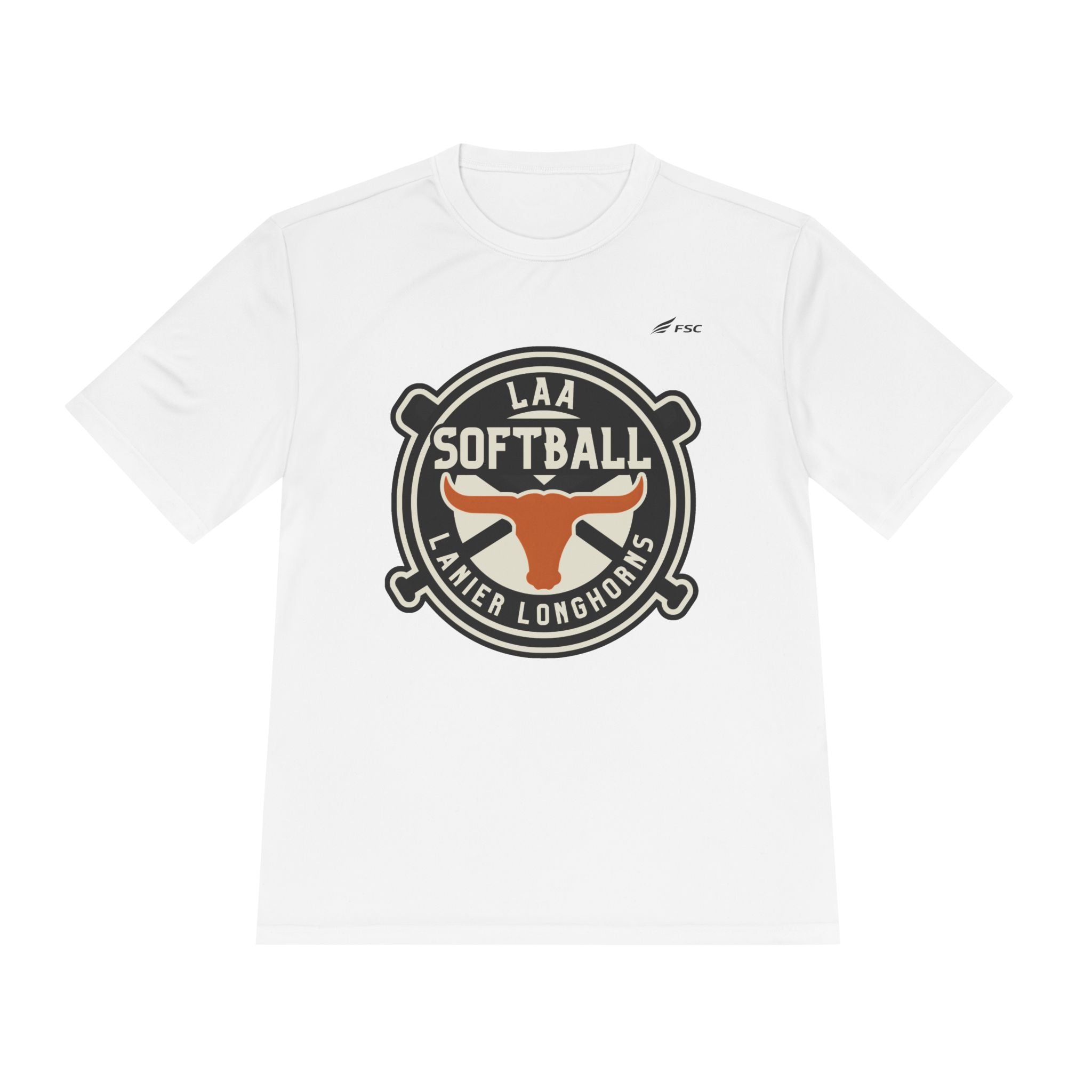 LAA Softball Lanier Longhorns Performance Tee | Lightweight Moisture-Wicking Game Day Shirt
