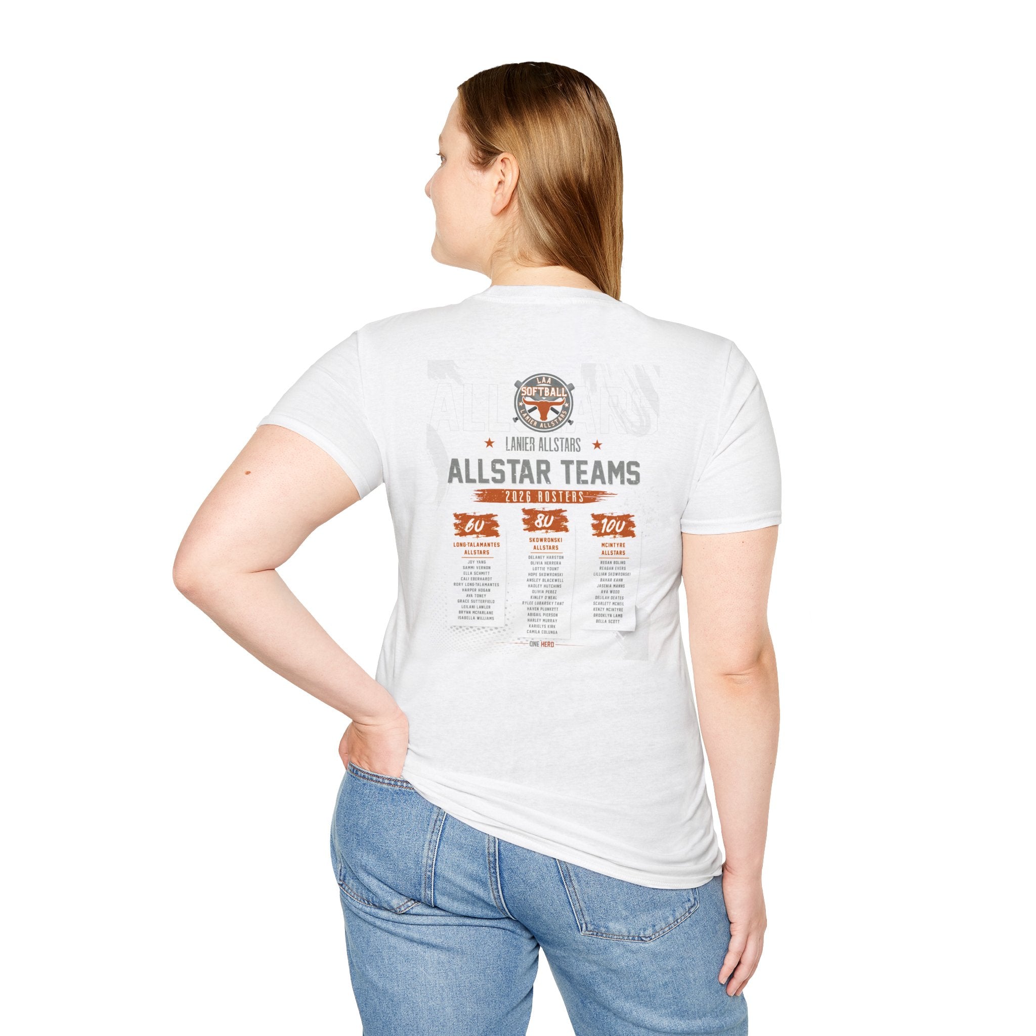 Longhorns Tee — LAA All-Star Teams Roster Tee (Softball)