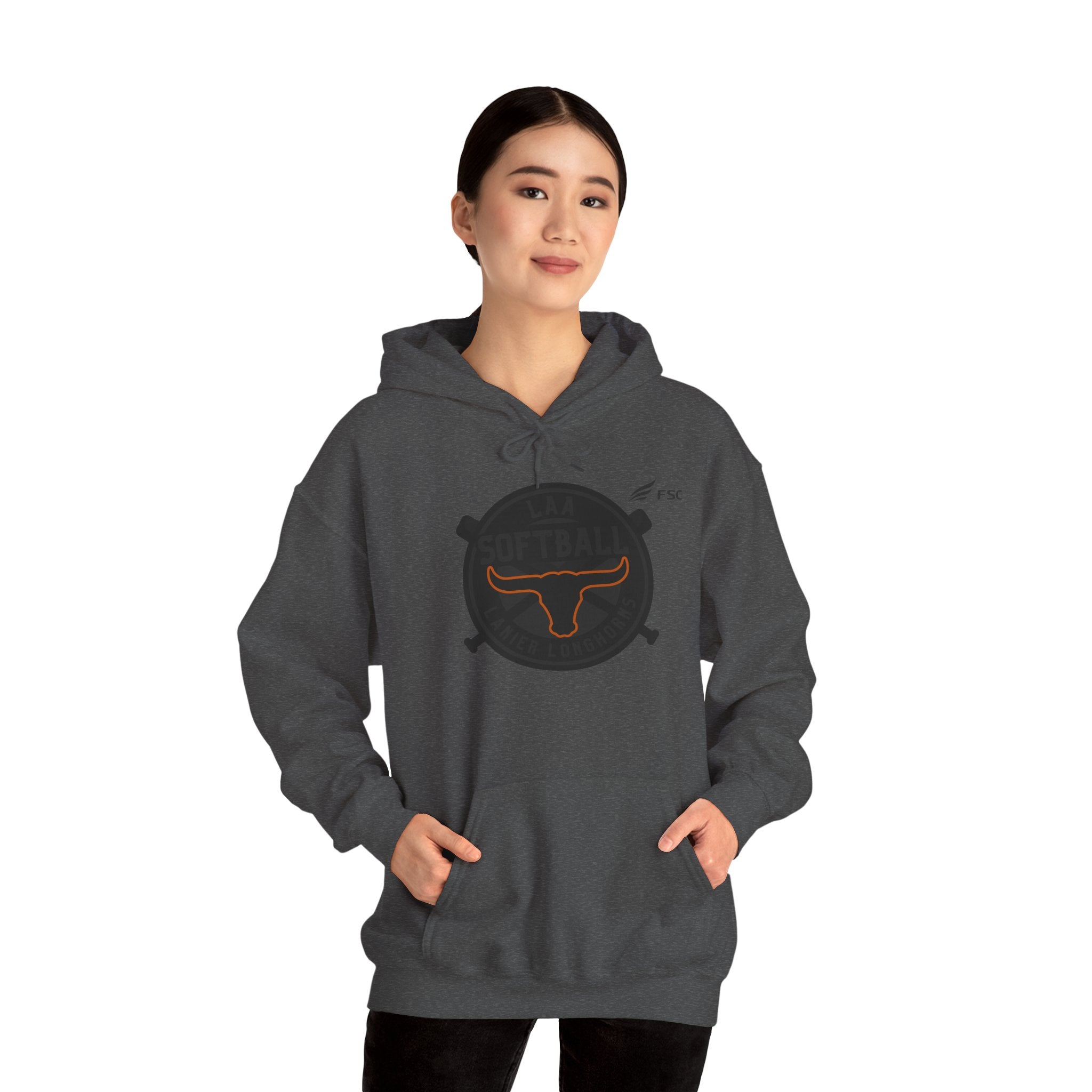 LAA Softball Lanier Longhorns "BLACKOUT EDITION" Midweight Hoodie | Classic LAA Softball Hoodie